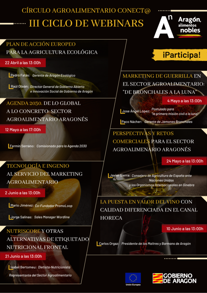 INFOGRAFIA WEBINARS CIRCULO AGROALIMENTARIO ARAGON ALIMENTOS NOBLES