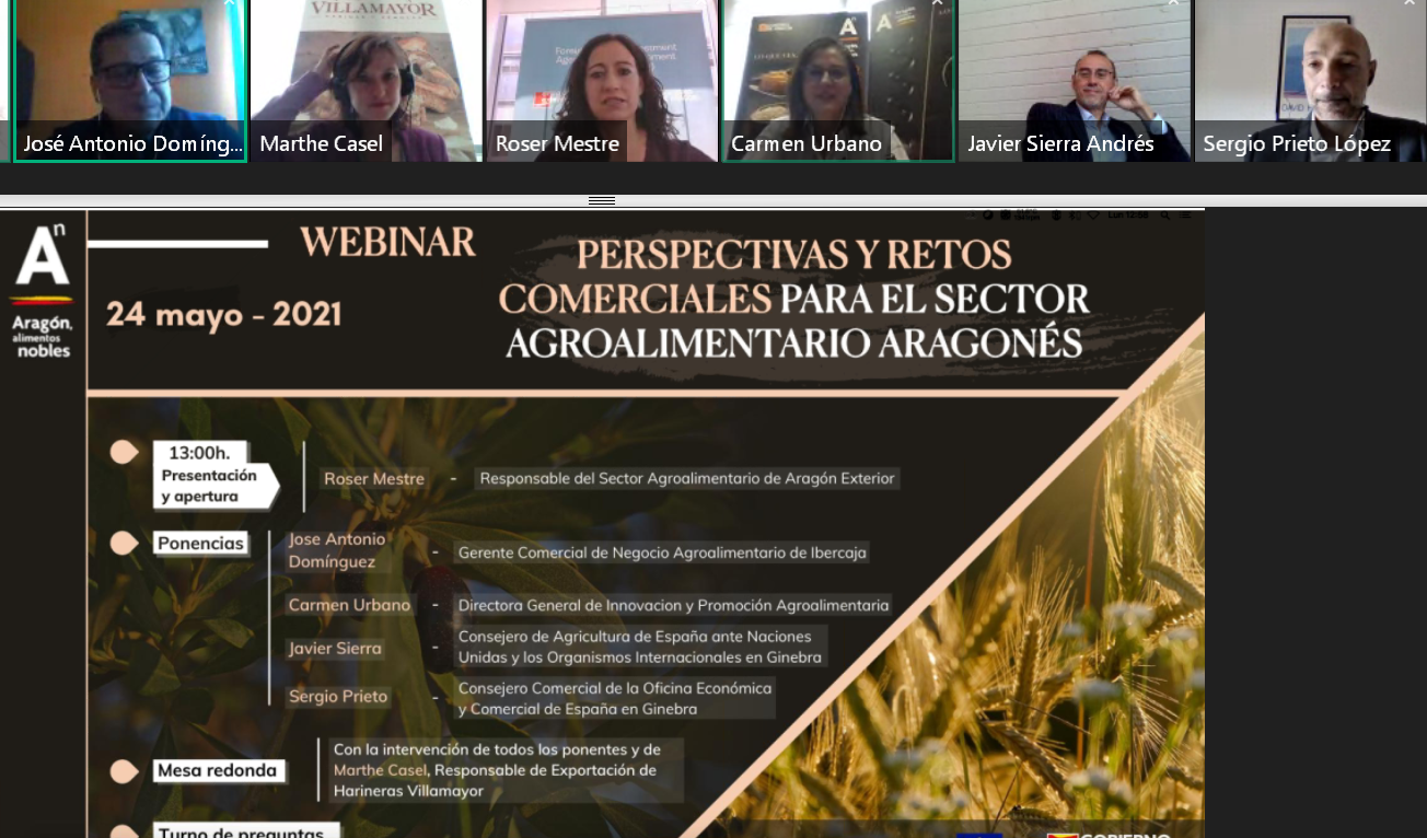 Webinar: “Perspectivas y Retos Comerciales para el Sector Agroalimentario Aragonés”